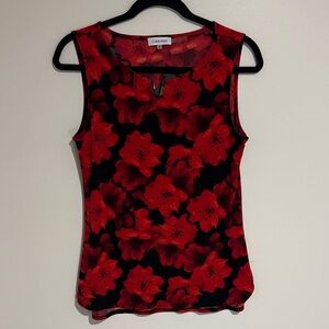 Calvin Klein Black & Red Floral Sleeveless Camisole